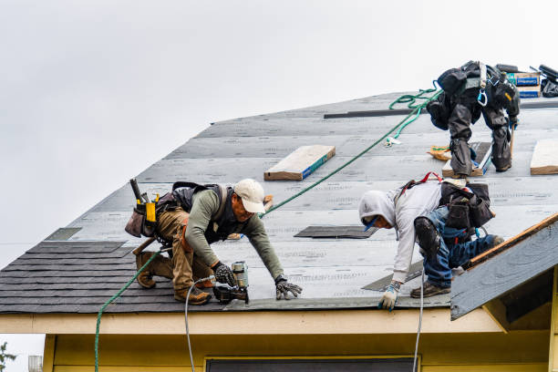 Professional Gutter Installation technician working in Ossipee, NH